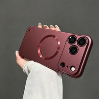 Coque magnétique sans cadre couleur métallique originale pour iPhone 18 Pro 17 Air 16 15 14 13 12 Pro Max Plus, finition mate AG, rigide et fine