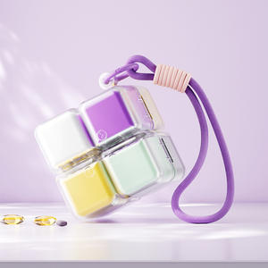 Boîte à pilules magnétique Hydza, 8 compartiments, portable avec cordon, étui de rangement pour médicaments quotidiens, organisateur de voyage en plastique - Product Image 1