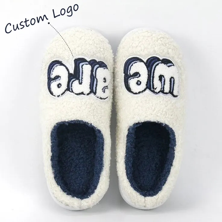 Fashion Comfortable Memory Foam Winter Warm Teddy Lining Indoor Fluffy Close Toe House Slippers