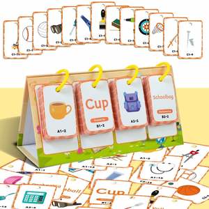 96 cartes flash cognitives sur les besoins quotidiens, apprentissage précoce de l'anglais, jeux de cartes interactifs parent-enfant, tableaux de présentation - Product Image 1