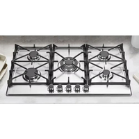 Appareils de cuisson, plaques de cuisson à gaz 5 brûleurs, OEM personnalisé, plaque de cuisson à gaz en acier inoxydable, cuisinière à gaz encastrable intelligente
