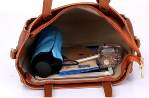 Borsa a tracolla in pelle di 4 pezzi con borsa a tracolla di marca firmata da donna - Product Image 5