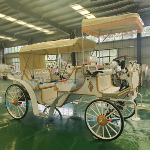 Charrette électrique de luxe personnalisée, design citrouille Cendrillon, structure en acier de haute qualité pour 8 à 10 personnes, mariage - Product Image 2