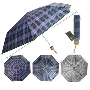 Parapluie transparent court automatique de 38 pouces à trois plis avec longue poignée, 60 pièces/carton, ouverture semi-automatique - Product Image 1