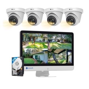 Sistema di Videosorveglianza 4COVR 5Mp 8 Canali PoE NVR con Monitor LCD 15.6" <span class=keywords><strong>Tutto</strong></span> <span class=keywords><strong>in</strong></span> Uno, Telecamera IP AI SMD, Sirena, Visione a Colori per Sorveglianza Domestica - Product Image 1