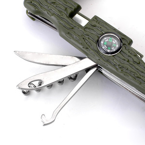 Cắm trại dẫn vỏ cây hình dạng gấp dao muỗng nĩa thiết lập dao kéo cho dã ngoại ngoài trời du lịch đi bộ đường dài với la bàn - Product Image 5