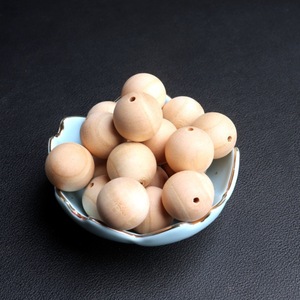 Peach Wood Beads Round Natural Color Small Hole For <b>Bracelet</b> Making Bulk Pack - Product Image 2