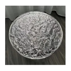 Italian diecast crystal round glass top coffee table