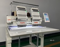 Software de máquina de bordado de monograma, área de trabajo computarizada, 2 cabezales, 12, 15, aguja múltiple, 500x400mm