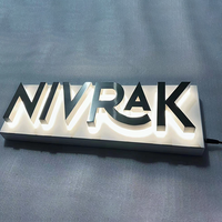 Enseigne lumineuse LED 3D personnalisée pour extérieur, logo d'entreprise, boîte à lumière métallique rétroéclairée pour devanture de magasin