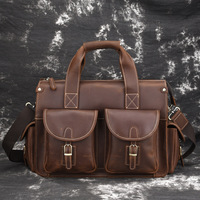 Sac à main pour ordinateur portable en cuir véritable pour homme L1016, de haute qualité, grande capacité