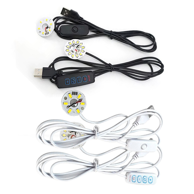 USB 3W 2835 LED Reading Lamp Warm White Light Single Dimmer Power Cable for Night Desk Book Tablet Reading Aluminum Chip