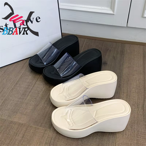 Nouvelles Sandales Compensées Transparentes à Plateforme Épaisse en EVA et PVC pour Femme, Talon de 6-8 cm, Bout Ouvert, Collection 2026 - Product Image 4