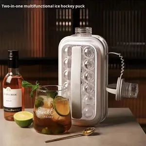 Molde de silicona portátil para hacer bolas de hielo, utensilio de cocina para hacer cubitos de hielo, herramienta para hacer hielo en forma de rejilla, 1 unidad - Product Image 2