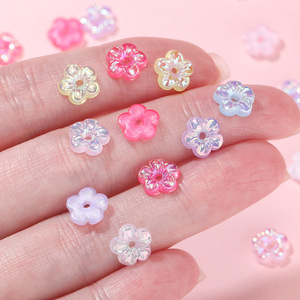 Acrylic <b>Flower</b> Beads 5 Petal UV Coated For <b>Bracelet</b> Making Jewelry Accessory - Product Image 4