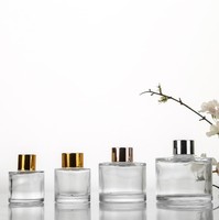 Diffuseur d'huile parfumée en verre de forme cylindrique de 50 ml à 225 ml, bouteille de parfum avec impression sur écran, logo couleur personnalisé, anneau de traction, OEM