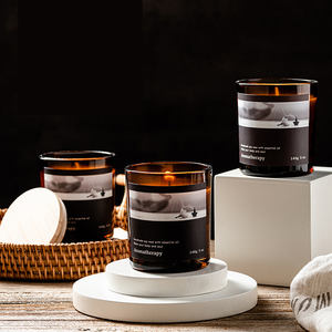 Venta al por mayor de lujo hogar decorativo romántico meditación cera de soja velas perfumadas con tapa de madera Festival aromaterapia velas bares - Product Image 1