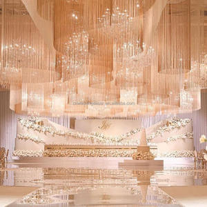 Tenda della decorazione del soffitto di nozze <span class=keywords><strong>per</strong></span> il nastro di nozze della <span class=keywords><strong>sala</strong></span> con <span class=keywords><strong>la</strong></span> tenda della stringa dei fiori - Product Image 3