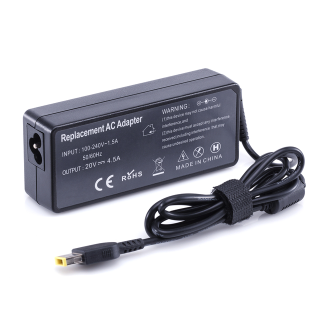 90W Laptop Power Charger 20V 4.5A AC Laptop Adapter USB Square Tip Laptop Charger Adapter for Lenovo ThinkPad X1