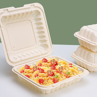 Saizhuo Boîte à lunch jetable biodégradable avec amidon de maïs MFPP Contenant à emporter compostable à clapet avec couvercle