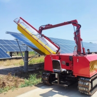 Machine de nettoyage photovoltaïque télécommandée à chenilles haute efficacité