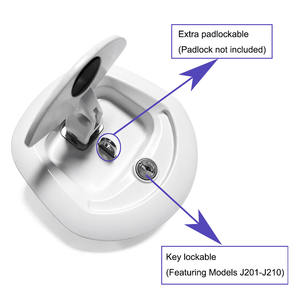 प्रशीतित ट्रक के लिए टिकाऊ व्हेल की पूंछ संभाल लाच धातु लॉक कुंजी सफेद पाउडर कोटिंग तह टी-हैंडल लॉक - Product Image 3