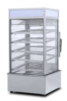 Vitrine chauffante commerciale 1,2 kW à 5 niveaux avec température réglable pour boulangerie, restauration rapide, café et traiteur