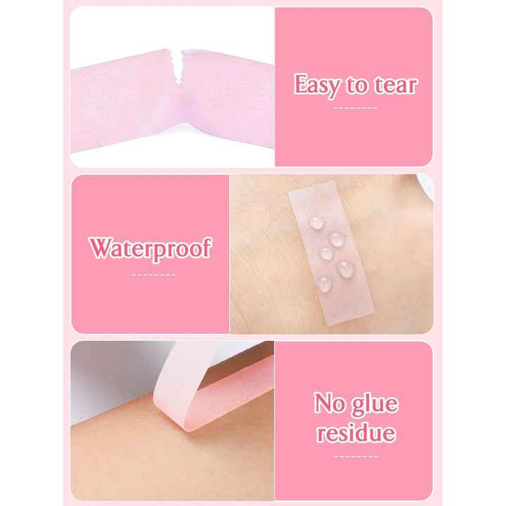 TEOYALL 9-Inch PE Lash Tapes 5 Rolls Micropore Breathable Pink Adhesive Eyelash Extension Tapes Lash Extensions Supplies