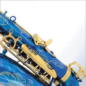 Saxophone alto en laque bleue, tonalité Mi bémol, lot mixte d'usine en gros - pour la revente aux petits grossistes, compatible avec support de saxophone/embouchure - Product Image 6