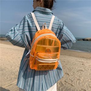 Mochila Transparente de PVC con Forro Colorido, Versátil, con Luces LED, para Mujer, Estilo Urbano, para Hombre, Bolso para Mujer - Product Image 4