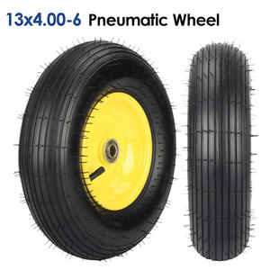 Neumático para Carretilla 4.00-6, Rueda Neumática de Goma de 13 Pulgadas, Rodamiento de 5/8 Pulgadas con Rodamiento Adicional de 3/4 Pulgadas, Cubo Centralizado de 1.75-6 Pulgadas - Product Image 1