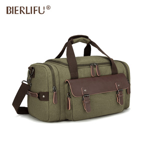 Túi du lịch cỡ lớn dành cho nam, chất liệu da PU và vải <span class=keywords><strong>canvas</strong></span>, dùng cho cắm trại ngoài trời, đi du lịch qua đêm - Product Image 5