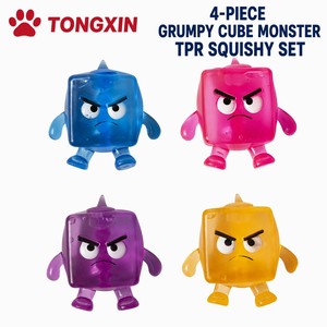 TONGXIN 4 piezas Grumpy <span class=keywords><strong>Cube</strong></span> Monster TPR Squishy de subida lenta translúcido, juguete antiestrés de enojo para escritorio, regalo, venta al por mayor, OEM - Product Image 1