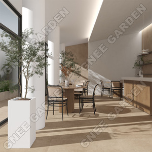 Pot de fleurs en acier galvanisé blanc avec séparateur 350x350x760mm, résistant aux intempéries, jardinière extérieure, antirouille, robuste - Product Image 6