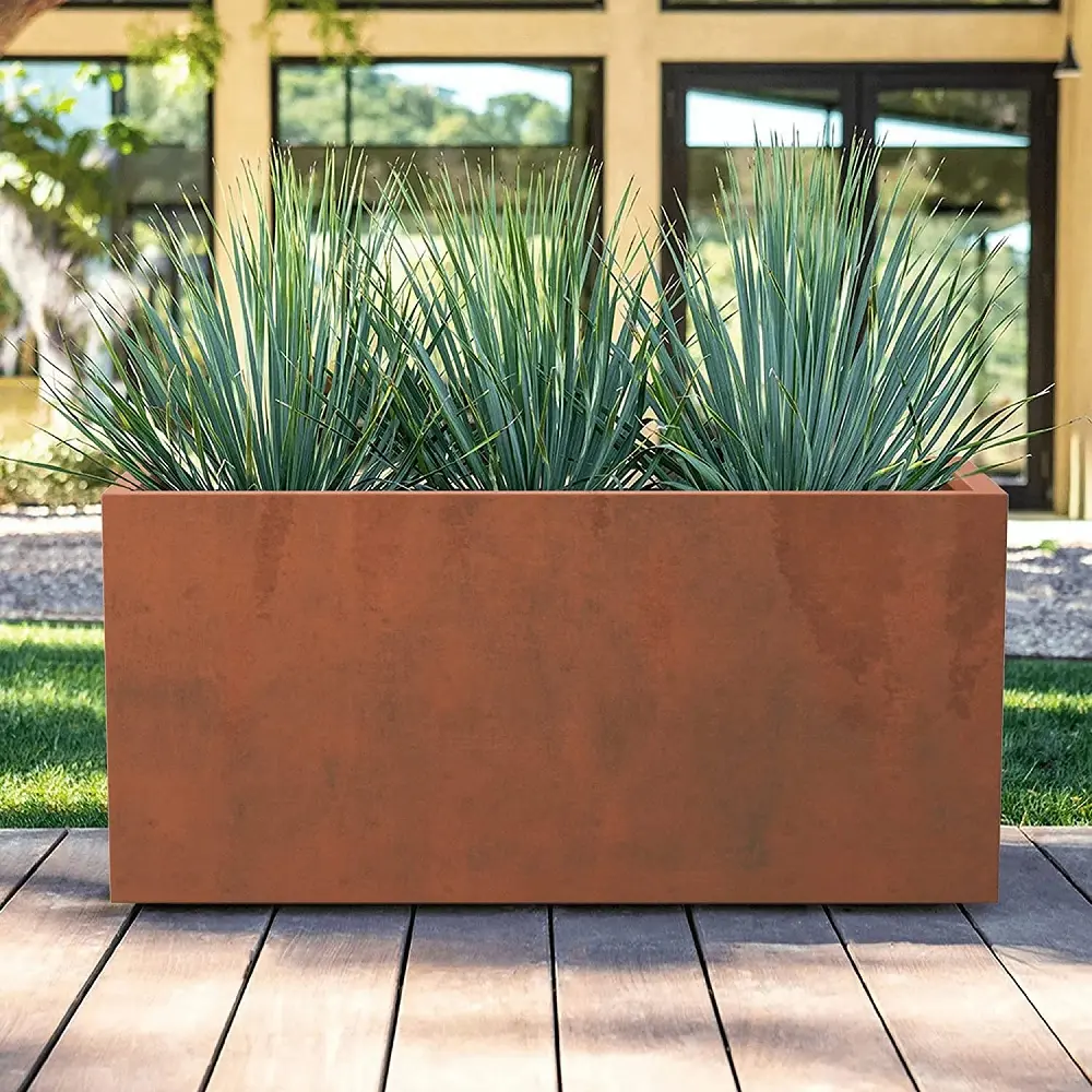 Grand arbre jardinière en métal Pots de jardin Grand pot de fleur en acier corten