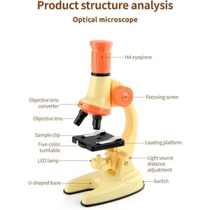 Trẻ em Kính hiển vi Kit người mới bắt đầu dẫn ánh sáng 100x 600x 1200x khoa học giáo dục Quà Tặng đồ chơi cho bé trai cô gái cho ngày sinh nhật - Product Image 2