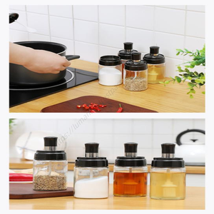 Botella de Vidrio SYH1096 para Sal y Condimentos, Aceite y Miel, para Uso Doméstico y en la Cocina, con Cuchara, Varilla, Brocha y Tapa - Product Image 5