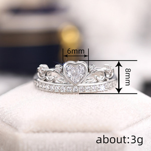 Anello a forma di cuore per donna, design a forma di cuore, anello da indossare ogni giorno - Product Image 4