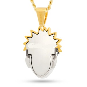 Anime Character Face Pendant <b>Necklace</b> With <b>Silver</b> Finish And Moissanite <b>Diamond</b> Iced Out Hip Hop Luxury Statement Jewelry - Product Image 3