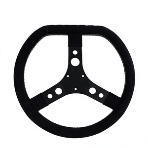 Volant de karting classique 350 mm à 3 boulons JLH J20240007 en suède à fond plat, moulé sur mesure, pour simulation de course modifiée - Product Image 4