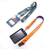 Tempat Kartu Identitas Plastik Keras Transparan Custom dari Pabrik, dengan Tali Lanyard untuk Hadiah Promosi dan Tempat Kartu Nama Kerja