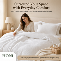 HONI Factory Supplies - Ensemble de housse de couette et taies d'oreiller en coton, style luxe, géométrique et moelleux, pour lit double, pour toute la maison