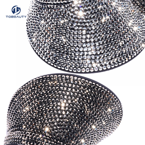 Offre Spéciale unisexe rose strass Bling diamant <span class=keywords><strong>pare</strong></span>-soleil chapeau pour les femmes - Product Image 3