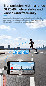 Micrófono Lavalier SX101 con Soporte <span class=keywords><strong>para</strong></span> Carga Durante el Uso, Cancelación de Ruido Profunda con IA, Captación Omnidireccional, Micrófono de Condensador Inalámbrico 2.4G - Product Image 5