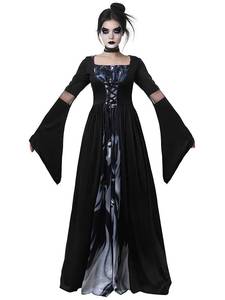 Disfraz de Bruja con Capucha y Calavera para Halloween 2026, Vestido de Mago Místico para Mujer, Traje de Cosplay para Actuación en Escenario - Product Image 1