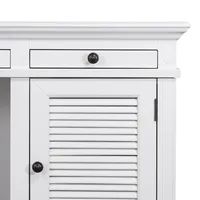 Bureau d'ordinateur moderne pour cadre dirigeant avec tiroirs et armoire, en bois de pin massif et MDF, écologique, gain de place, pour usage domestique ou professionnel
