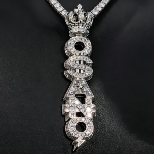 Pendentifs personnalisés en argent S925 avec lettres/logos/noms sertis de moissanite, plaqués or 18 carats avec certificat GRA pour rappeurs hip-hop - Product Image 5