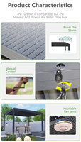 Pergola en aluminium antibactérienne avec revêtement anti-moisissure et lames auto-drainantes pour jardin humide, gazebo en aluminium à lames orientables pour extérieur