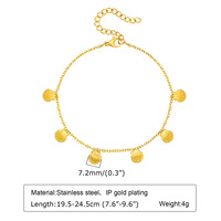 Mode été fête bijoux coquille pendentif bracelets de cheville haute qualité étanche en acier inoxydable 18K PVD plaqué or bracelet de cheville pour les femmes