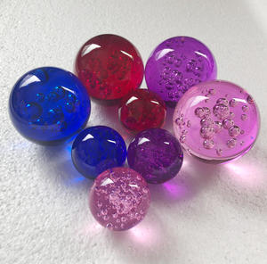 Bola esférica de burbuja de vidrio pesado, cristal azul, MH-Q0238 - Product Image 5